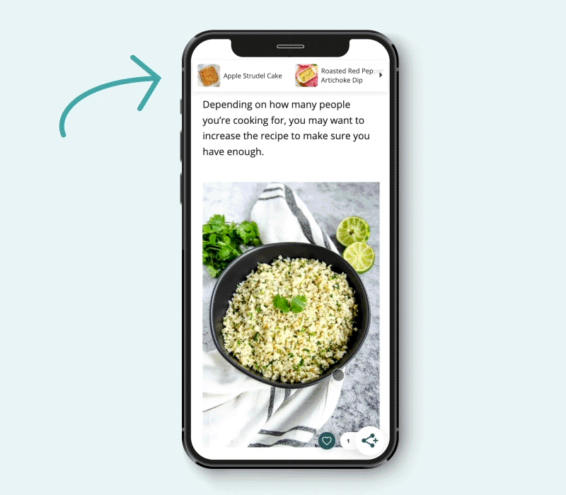 recommended content bar always on
